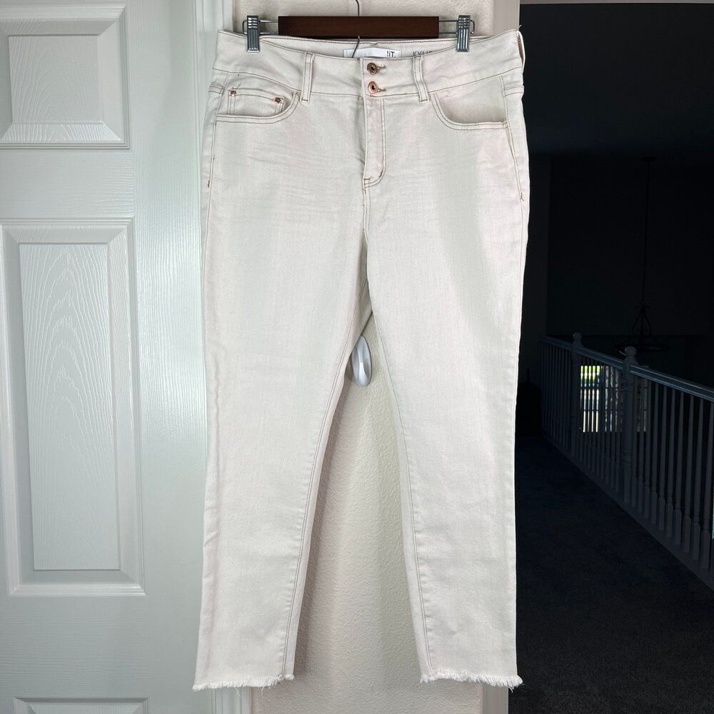 Kylie Women’s High Rise Curvy Skinny Ankle Jeans Raw Hem Size 14 #538